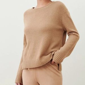 JENNI KAYNE Everyday Sweater in Dark Camel size medium